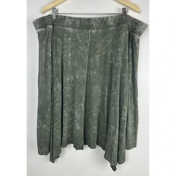 Torrid Handkerchief Mini Skirt Super Soft Washed Olive Plus Size 3 3X Grunge - Picture 8 of 11